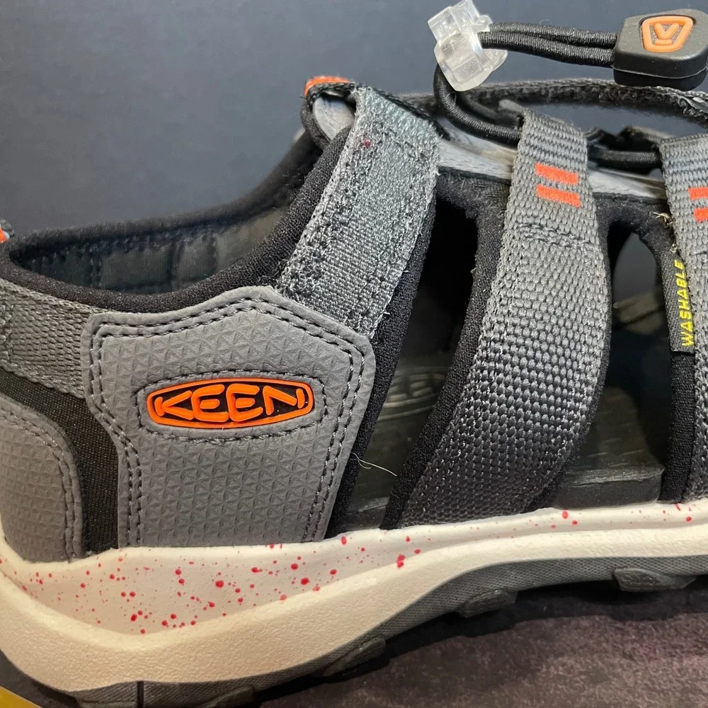 KEEN Newport H2 Grey Orange Waterproof Hiking Sandals Kids 5 1022247 Women's 7